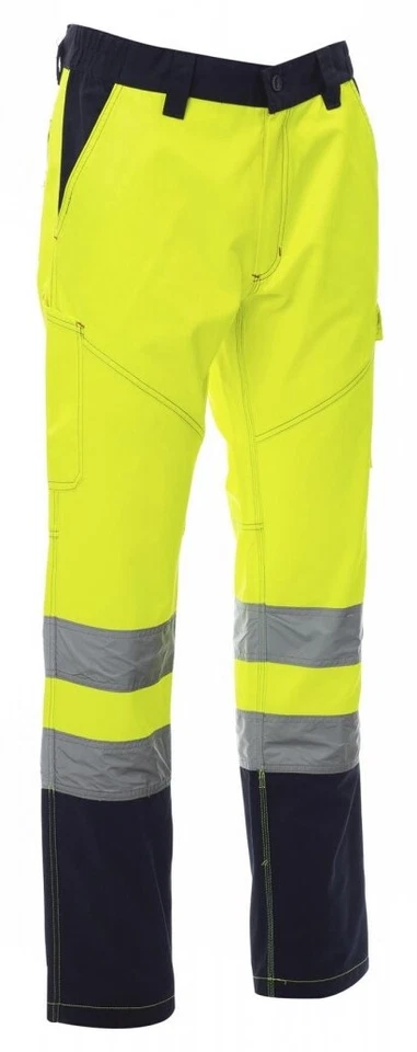 Taglie Forti Uomo Pantalone Alta Visibilità Over Size Bande Riflettenti S - 7XL - Immagine 2 di 4