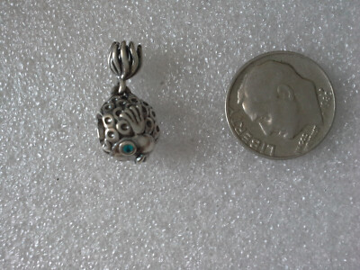 Original Pandora 925 Al E Splish Splash Fisch Blaue Augen CZ Charm Bead 791108TPP