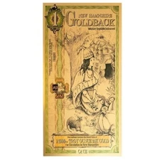 New Hampshire 1 Goldback 24KT Gold Foil Note 1/1000th oz 999 Goldbacks 2024