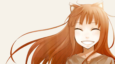 Anime spice and wolf holo animal ears girls smiling long Custom Gaming Mat Desk