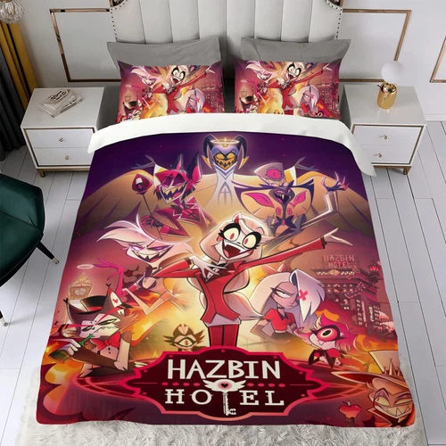 Hazbin Hotel Twin Bedding Set 3-Piece Duvet Cover Set for Kids Boys