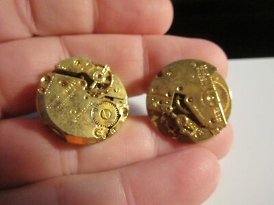 VINTAGE MEDANA WATCH MOVEMENT CUFF LINKS - MEN'S - HEAVY  - BBA-23E