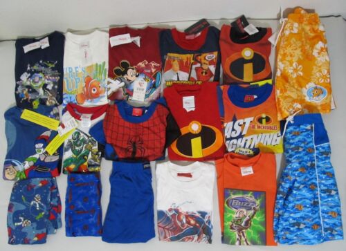 Disney & Spiderman Boys Size 6-8 Shirt, Shorts, Pajamas - Lot of 14 Pieces - Picture 1 of 22
