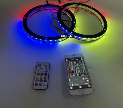 Pair 6.5" Bluetooth Remote CHASING Flow LED 1/2"Spacer Subs Speaker Rings Lights - 第 12/19 張圖片