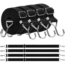 Spanngummi Haken 4er-Set 2m Gepäckspanner Gummiseil elastisch schwarz