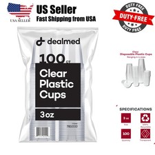 Professional 3 oz. Disposable Plastic Cups - 100 Recyclable for Healthcare, ...