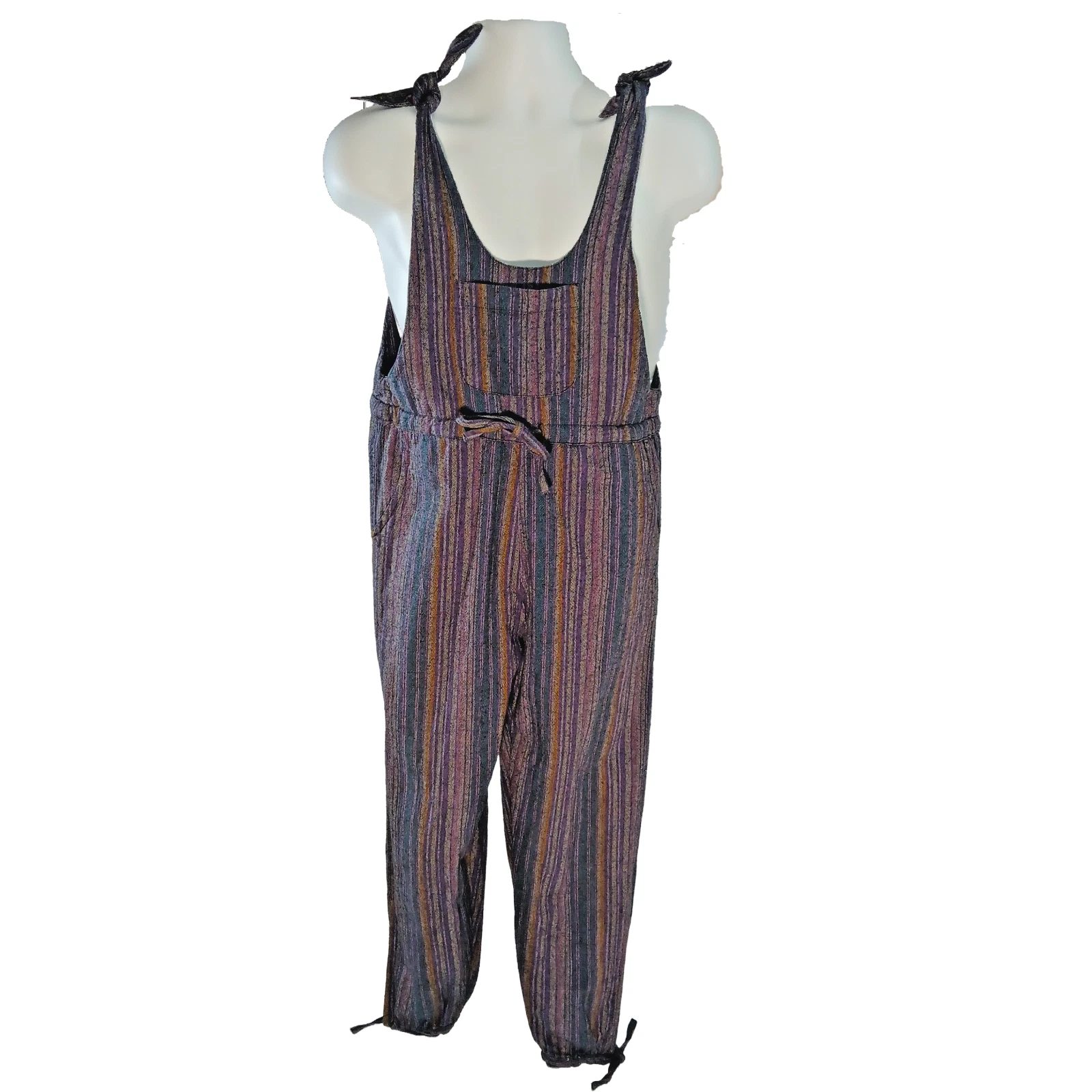 Soul Flower Overalls Unisex S/M Purple Sustainable Slow Fashion Made in Nepal
