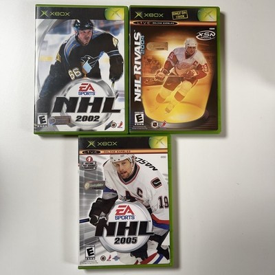 NHL 2002 NHL Rivals 2004 NHL 2005 Xbox 3 Game Lot Complete in Box CIB TESTED