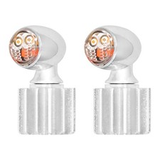 Motorcycle Turn Signals Mini Blinkers LED Running Chrome Housing Clear Lens