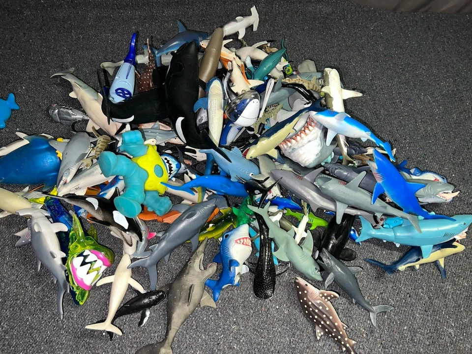 HUGE Toy Shark Lot Over 150 Pieces Rubber Plastic PVC 10 LBS! Offers Accepted - Image 2 of 4