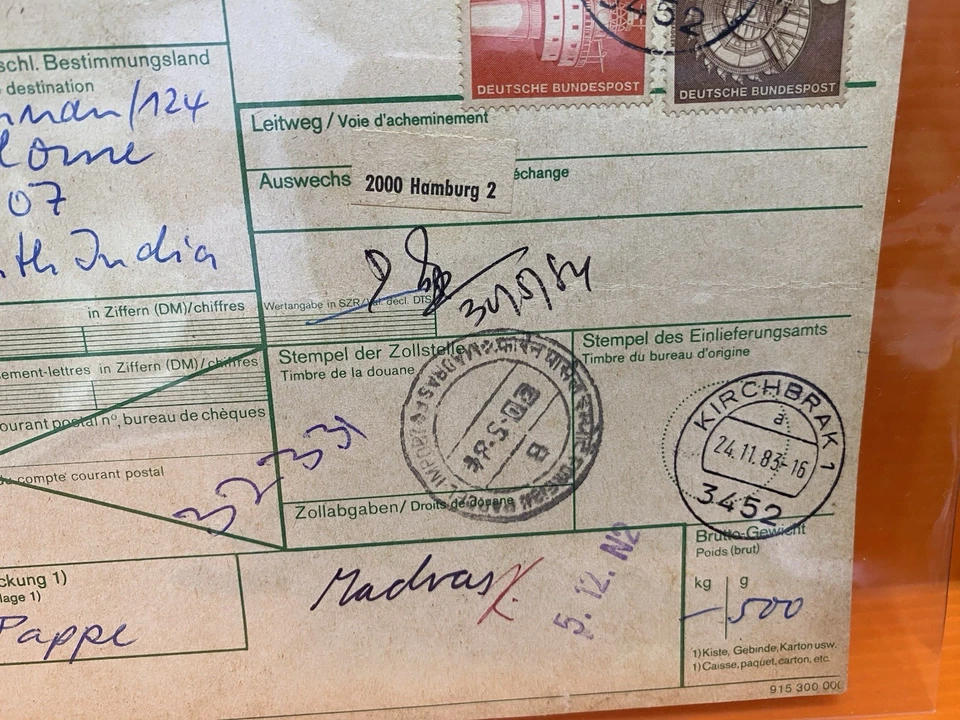 Germany Kirchbrak Po3452 Bulletin D’Expedition Parcel Stamp 1983Free Shipping !! - Image 3 of 4