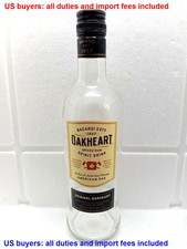 Bottle Glass RUM BACARDI OAKHEART Spiced Rum Empty 500 ml. Italy 2023 Cover Open