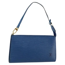 LOUIS VUITTON Epi Pochette Accessoires Pouch Blue M52985 LV Auth yk19395