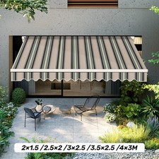 Retractable 2/2.5/3/3.5/4M Awning Canopy Outdoor Patio Garden Sun Shade Shelter