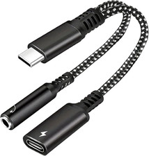 USB C to 3.5Mm Headphone and Charger Adapter,2 in 1 USB C to Aux Audio Jack With