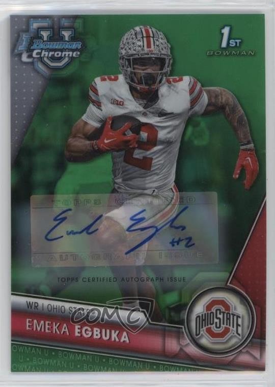 2023 Bowman U Chrome Prospect Green Refractor 91/99 Emeka Egbuka #115 Auto
