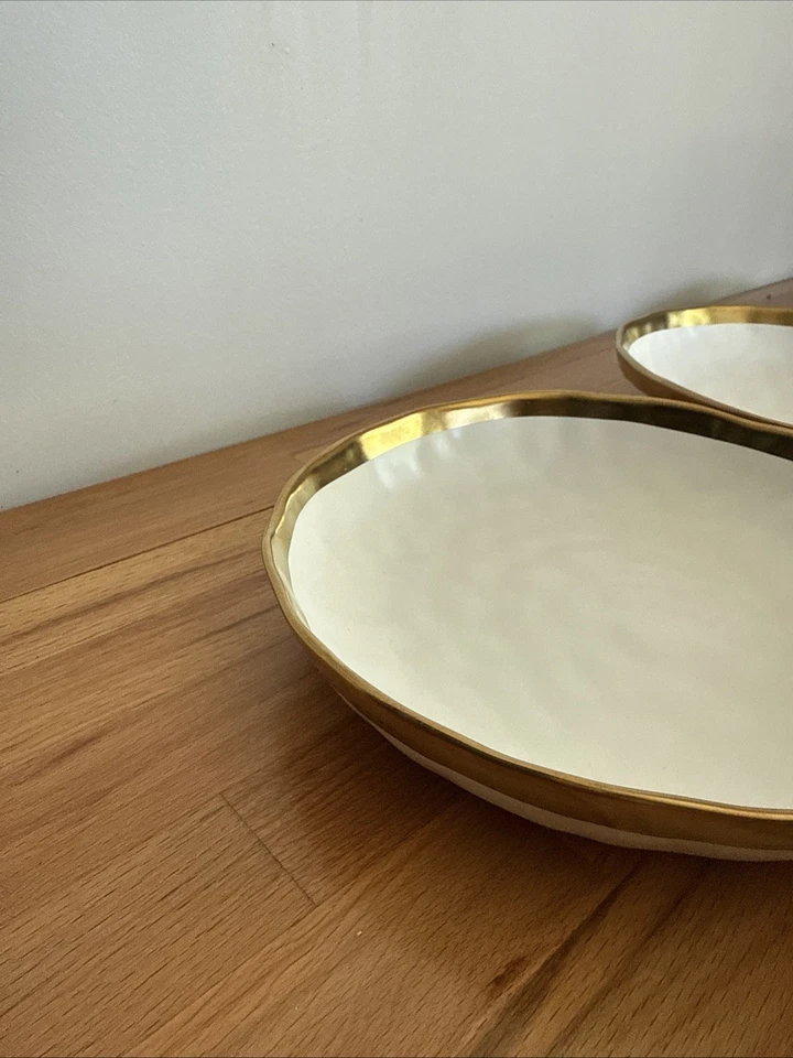 Cuenco para servir 10 pasta texturizada blanca Strawberry Street borde festoneado grueso Foto 4 de 4