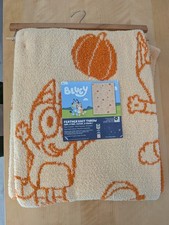 Disney Bluey/Bingo Feather Knit Plush Throw Blanket - Pumpkins 50" x 70" NWT