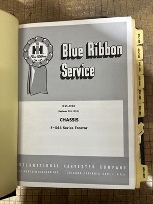 International Harvester Binder Of Blue Ribbon Service Cub Cadet, Chassis