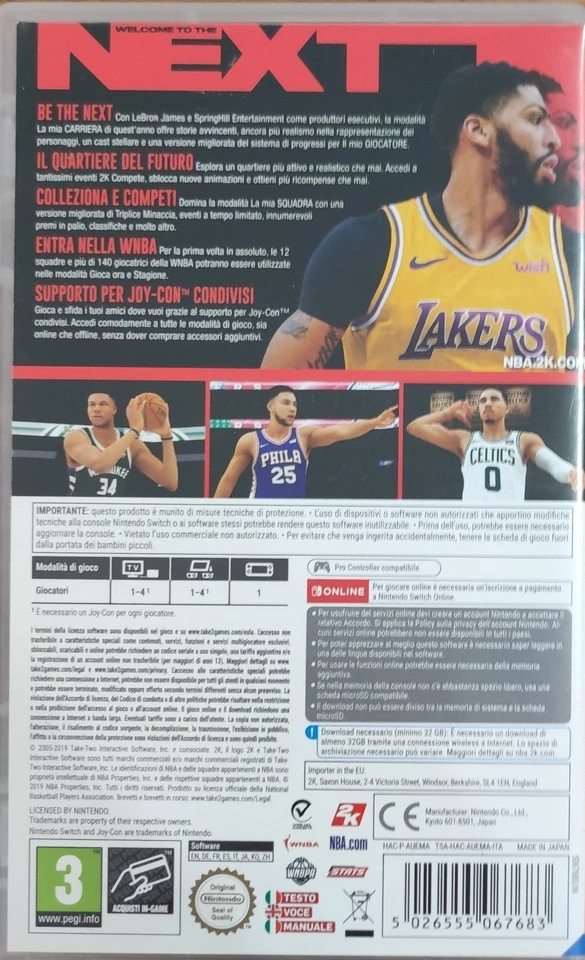 NBA 2K20 – ITA – ENG – FR - DE - ES - DA - SWITCH, foto 2 di 3