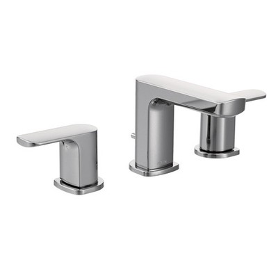 Moen Rizon Chrome Two-Handle Widespread Bathroom Faucet, Valve Required, T6920