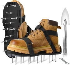 Lawn Aerator Shoes, Upgrade 2.2'Heavy Duty Spike Shoes Lawn Aerating with Hook&L
