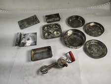 Vtg 10 Pc Lot Childrens Toy Kitchen Cookware Metal Pans Tray Muffin Betty Taplin