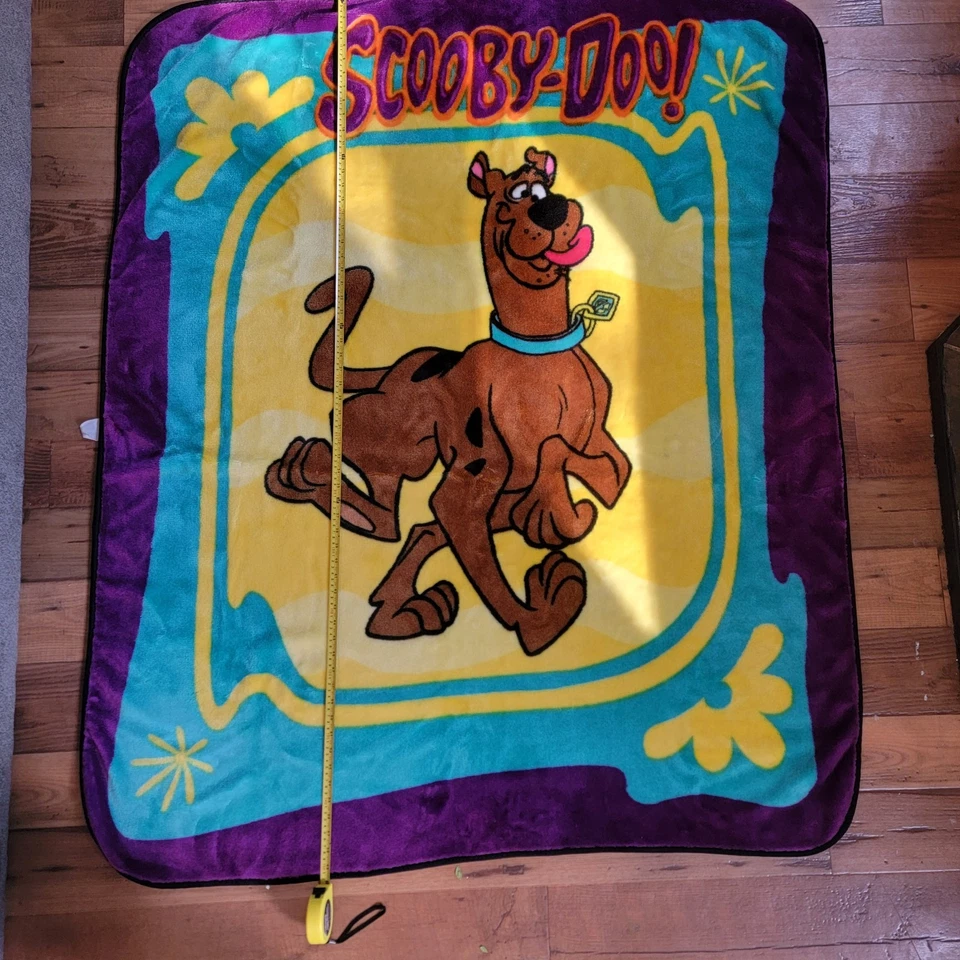 Vintage Y2K Scooby-Doo Cartoon Network Multicolor Faux Fur Throw Blanket 50x60 - Image 2 of 4