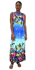 Exotic Paisley Floral Animal Print V Neck Cocktail Maxi Dress