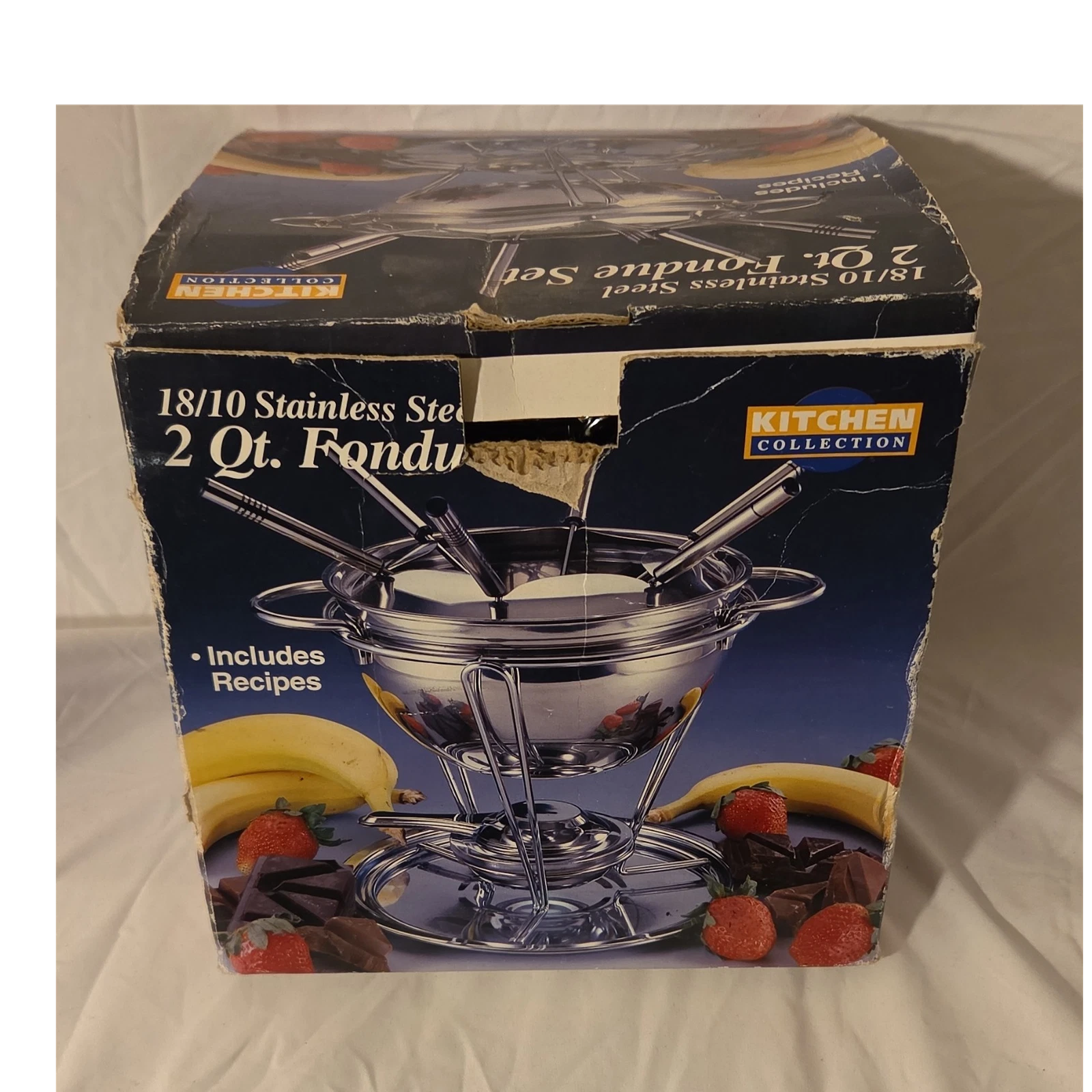 Kitchen Collection 18/10 Stainless Steel 2 Qt Fondue Set Pot Burner Forks Stand
Opens in a new windo