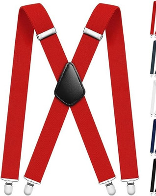 Hosenträger Für Herren, Extra Stark Breit 3,5 Cm Mit Sehr Starken 4 Metall Clips