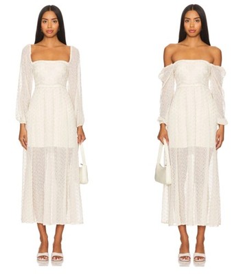 FREE PEOPLE Malina Maxi Dress Cream NWT Size Medium $198 Sheer Lined Eyelet