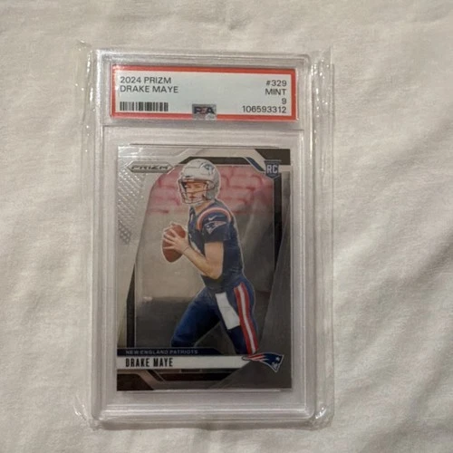 Panini 2024 Prizm Drake Maye Rookie #329 PSA 9 New England Patriots NFL RC