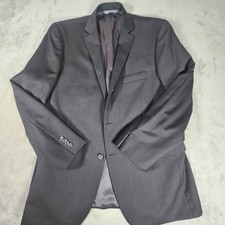 Mens Perry Ellis Suit Jacket Grey 44L Portfolio RN 16046 Wool Blazer Sport Coat