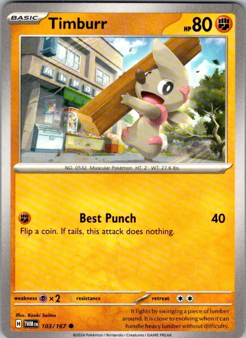 TIMBURR 103/167 TWILIGHT MASQUERADE POKEMON