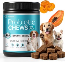 Probiotics for Dogs, 200 Soft Chews with Digestive Enzymes and Prebiotics, Daily