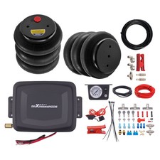 Pair Air Ride Triple Bellow Bag 2600lb 12npt Single Port Air Compressor Kit Pair Air Ride Triple Bellow Bag 2600lb 12npt Single Port Air Compressor Kit