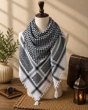 Black White Keffiyeh Scarf Palestinian Style Shemagh