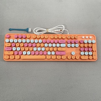 Geezer Retro Keycap Designed Wired Keyboard SK-623 Orange Colorful Click