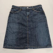 Vintage Banana Republic RN 54023 Women's Blue Cotton Blend Denim Skirt Size 6