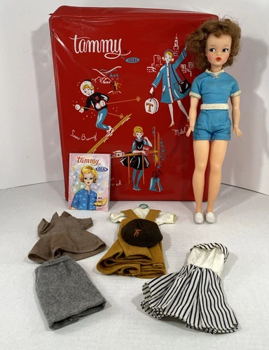 VTG 1962 Tammy Doll W/ Red Case Ideal Toy BS-12  Original Outfit & Extra Clothes