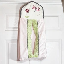 Kidsline Pnk Blk Gingham Green Dragonfly Ladybug Flower Diaper Stacker