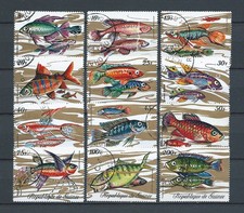 GUINÉE - 1971 YT 428 à 439 POISSONS - TIMBRES OBL. / USED