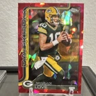 2025-26 Topps Chrome Football Jordan Love Diamond Red Refractor, numbered 4/5