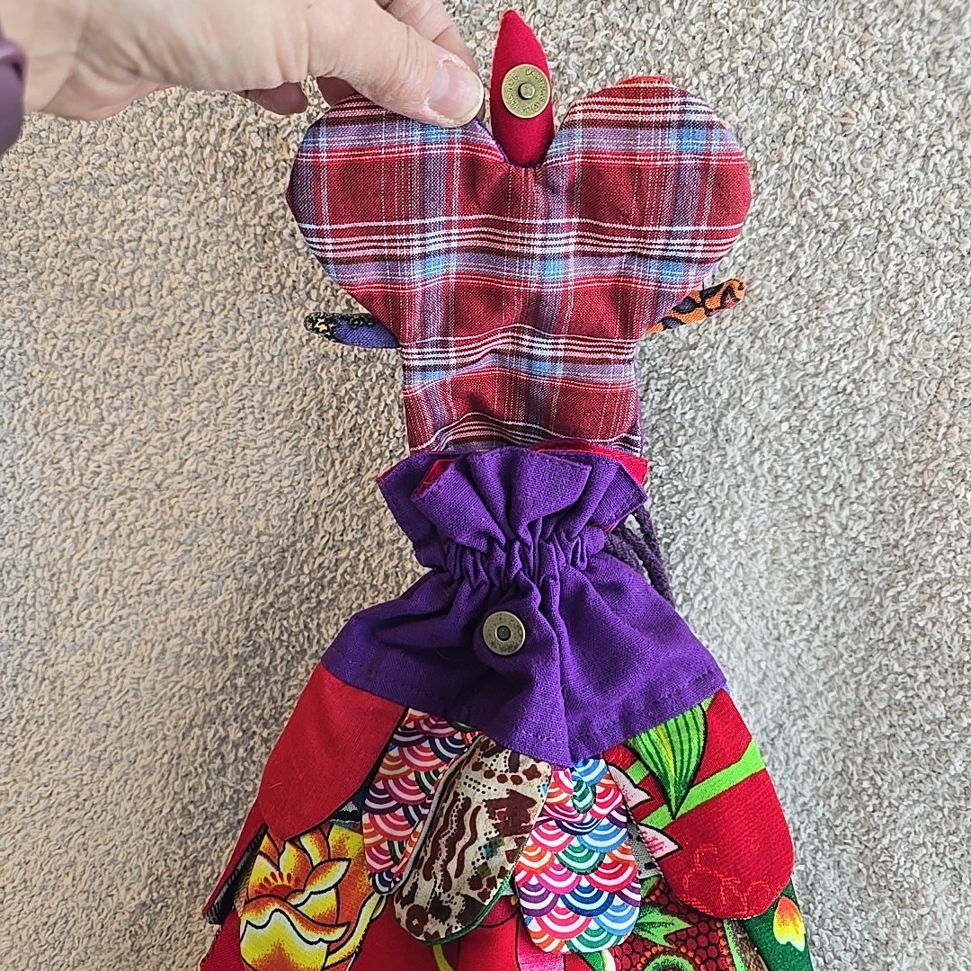 Owl Patchwork Mini Fabric Backpack Boho Colorful … - image 9