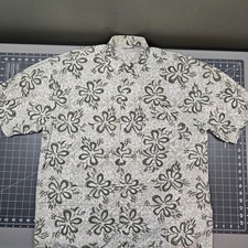 Vintage No Fear Hawaiian Shirt Large USA Made 90s Floral Surf Skater Streetwear