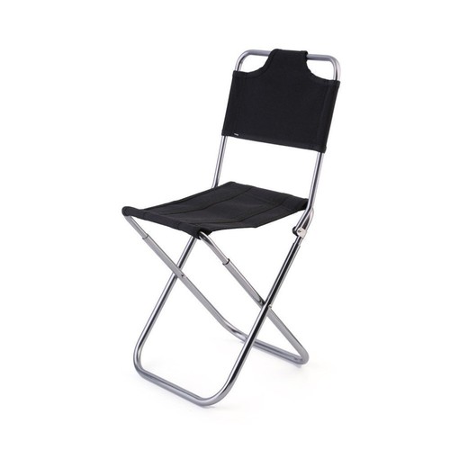 Sedia Pieghevole Da Campeggio Portatile – Struttura In Metallo – Comoda E Robusta – Colore Nero – Per Esterno, Picnic E Spiaggia