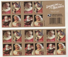 2018 USPS SHEET OF 20 FIRST CLASS LETTER STAMPS SPARKLING HOLIDAYS 78¢