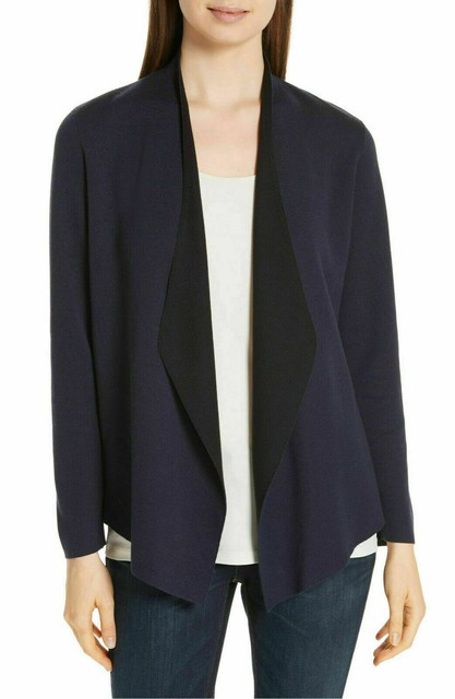 Eileen Fisher Midnight Blue Open Front Waterfall Cardigan 3x for sale online | eBay