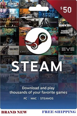 Steam Gift Card W/receipt $50 Steam Wallet Free Expedited Shipping GAMING